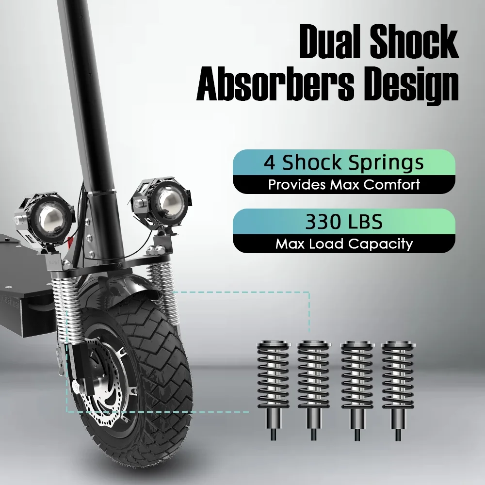 JUEXING JX760 Electric Scooter, 60V 2600W Dual Motors, up to 45MPH Speed & 40 Miles, Maximum load of 330 pounds Adult Escooter