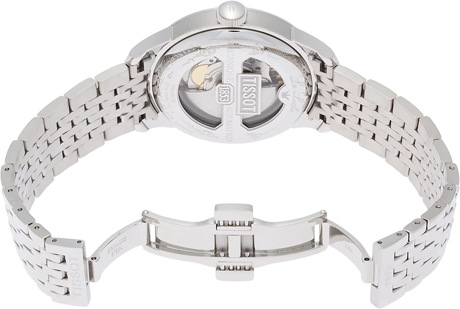 Tissot mens Tissot Le Locle Powermatic 80 316L stainless steel case Automatic Watch, Grey, Stainless steel, 19 (T0064071105200)