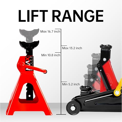 3-Ton (6600lbs) Low-Profile Dual Pistons Heavy-Duty Steel Racing Floor Jack with Quick Lift Hydraulic Pump