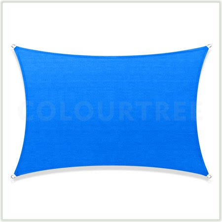 ColourTree 16& x 20& Blue Rectangle Sun Shade Sail Canopy - Commercial Standard Heavy Duty - 190 GSM - 3 Years Warranty