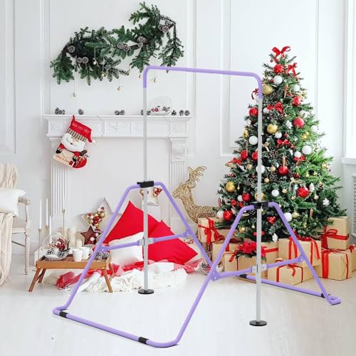 Expandable Gymnastics Bar for Kids, Adjustable Height Junior Training Kip Bar, Folding Gymnastic Horizontal Bars Monkey Bar