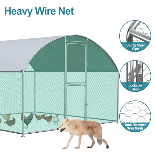 Large Chicken Coop, Chicken Coops for 30 Chickens, Chicken Runs for Yard with Water Poof & UV Resistance Cover