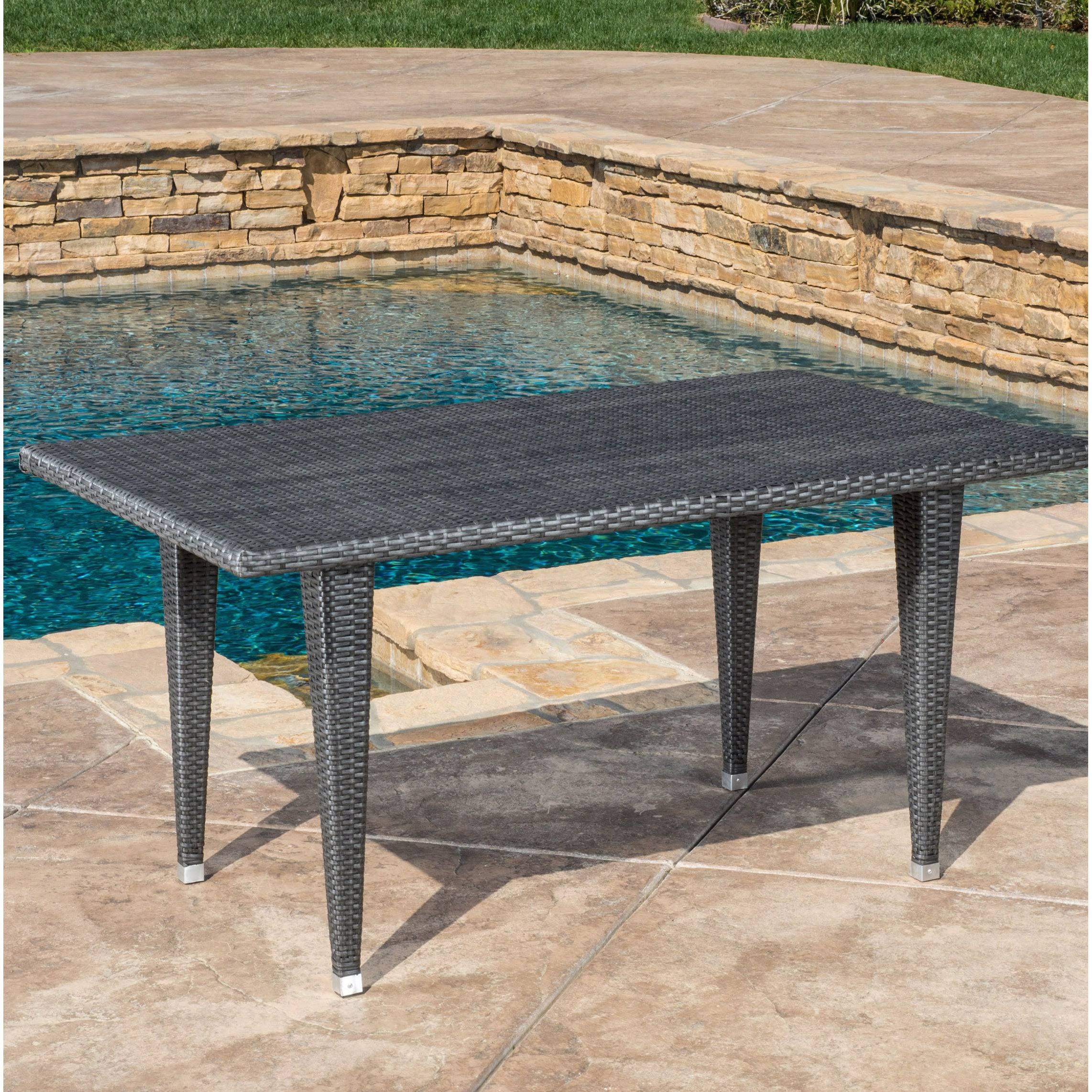 Dominica Rectangle Wicker Table Multi Brown Christopher Knight Home