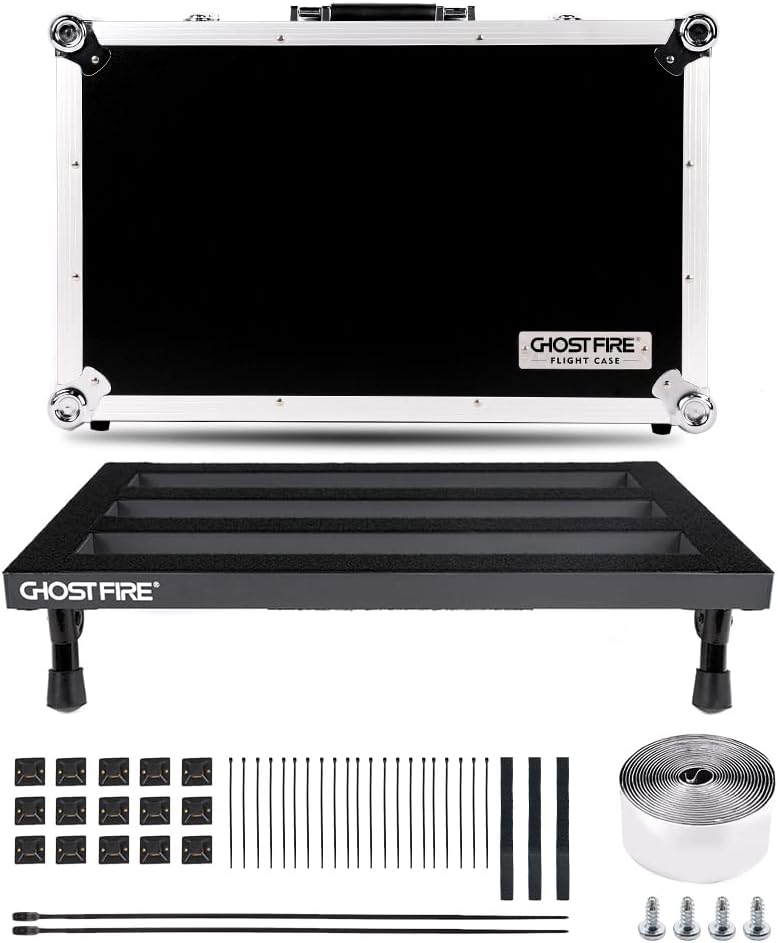 Ghost Fire Guitar Pedal Board Aluminum Alloy Super light Effect Pedalboard with Carry CASE (19.8''x11.5''SPL-04 PC)