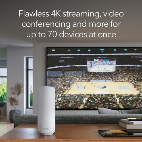 NETGEAR Orbi 370 Series Dual-Band WiFi 7 Mesh Network System for Home (RBE373) &ndash; Wireless Router + 2 Extenders, Security Features, 5 Gbps