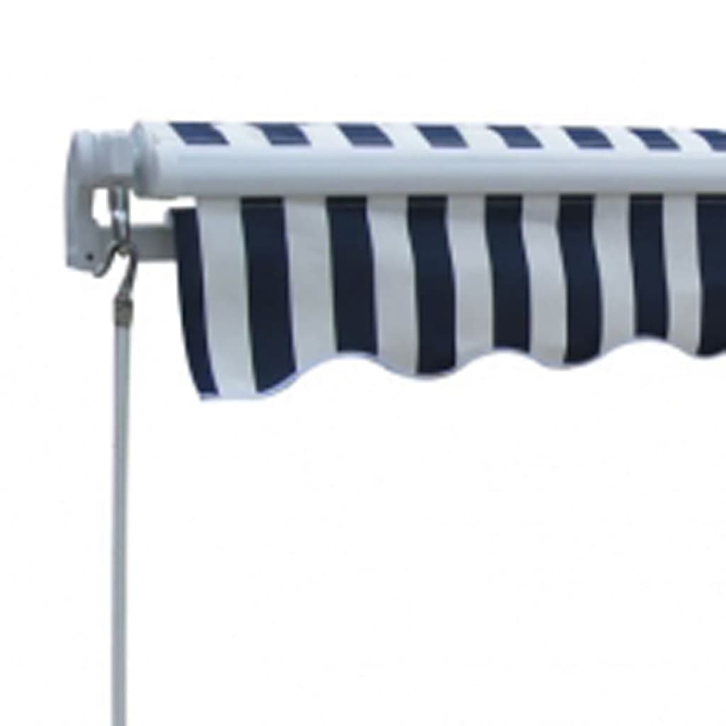 Aibecy Folding Awning Manual Operated 118.1" Blue/White