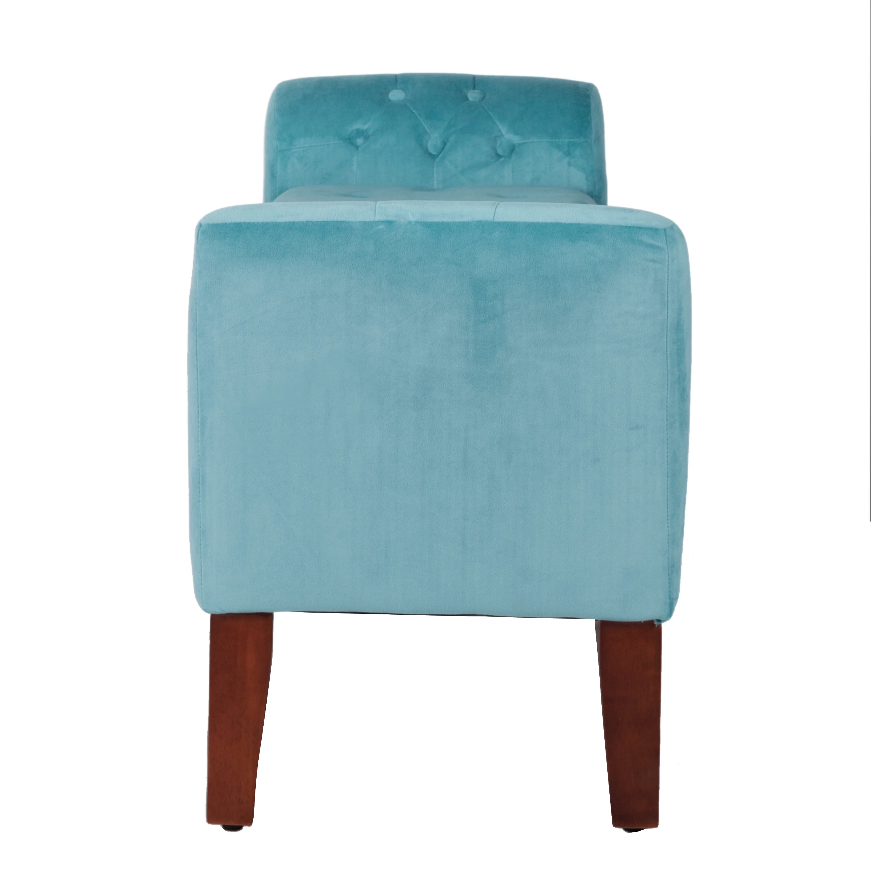 HomePop Velvet Tufted Storage Bench and Settee, 50"W x 18"D x 23"H, Teal