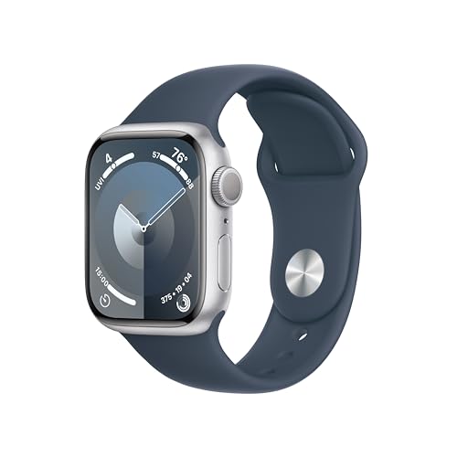 Apple Watch Series 9 [GPS 45mm] Midnight Aluminum Case with Midnight Sport Band, S/M (Renewed) - Radiant Selections