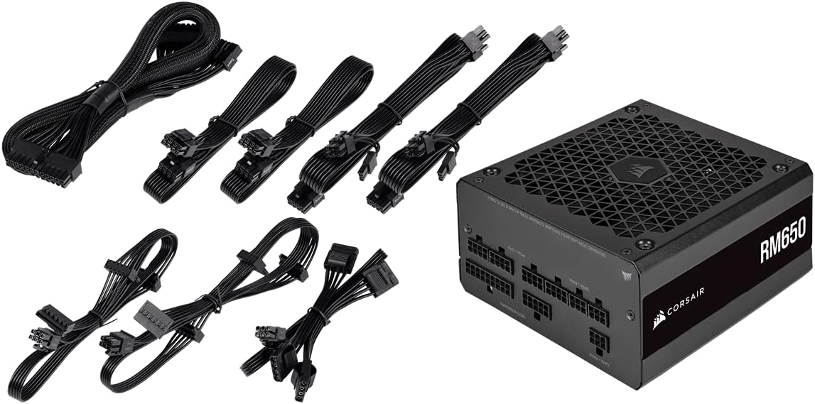 CORSAIR RM Series (2021), RM650, 650 Watt, 80 Plus Gold Certified, Fully Modular Power Supply