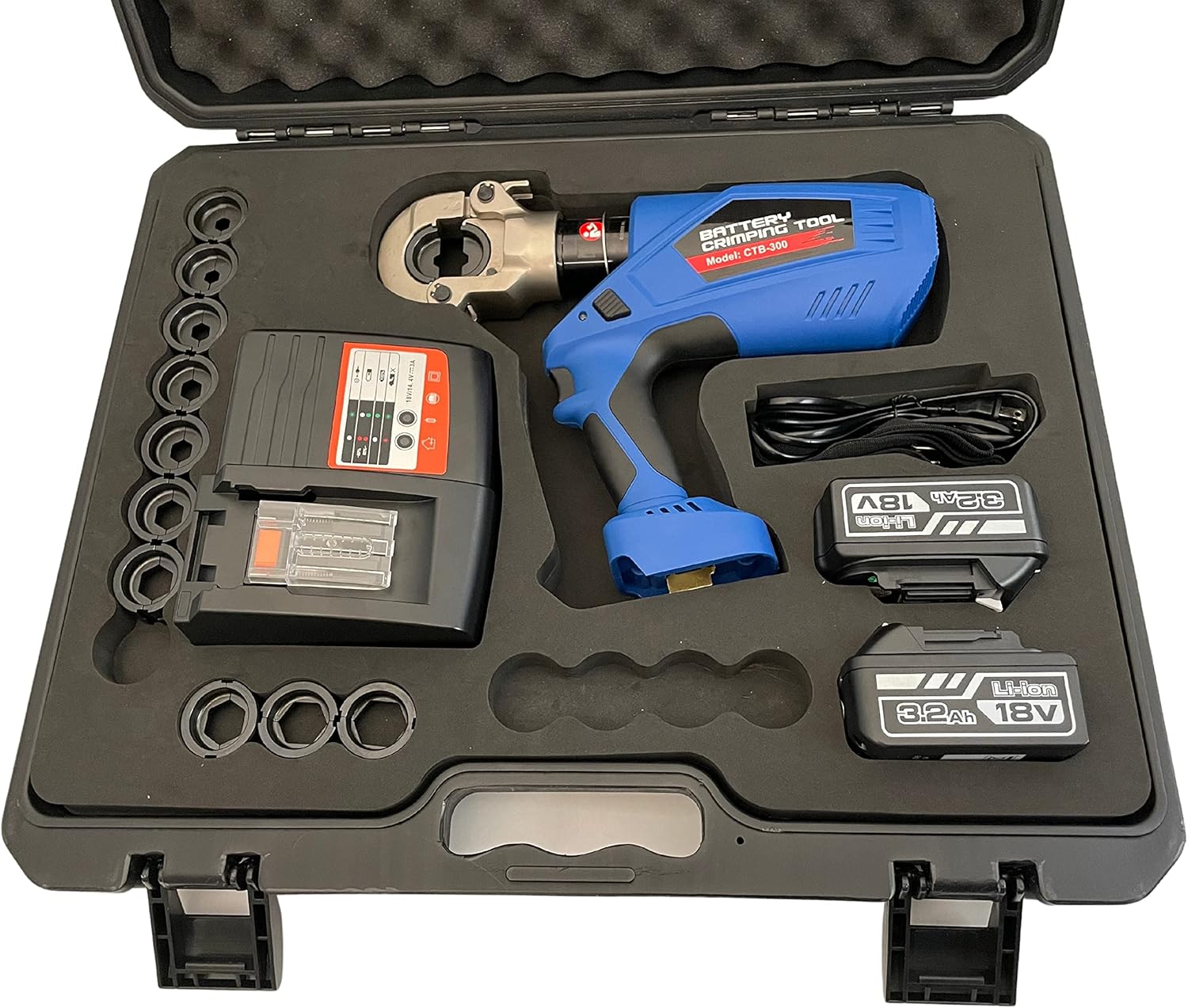 Canatools Battery Powered 6-Ton Crimper Cordless Hydraulic Crimping Tool Powerful Cable Crimper pressure sensor 350 degree head rotation 11 Pairs of