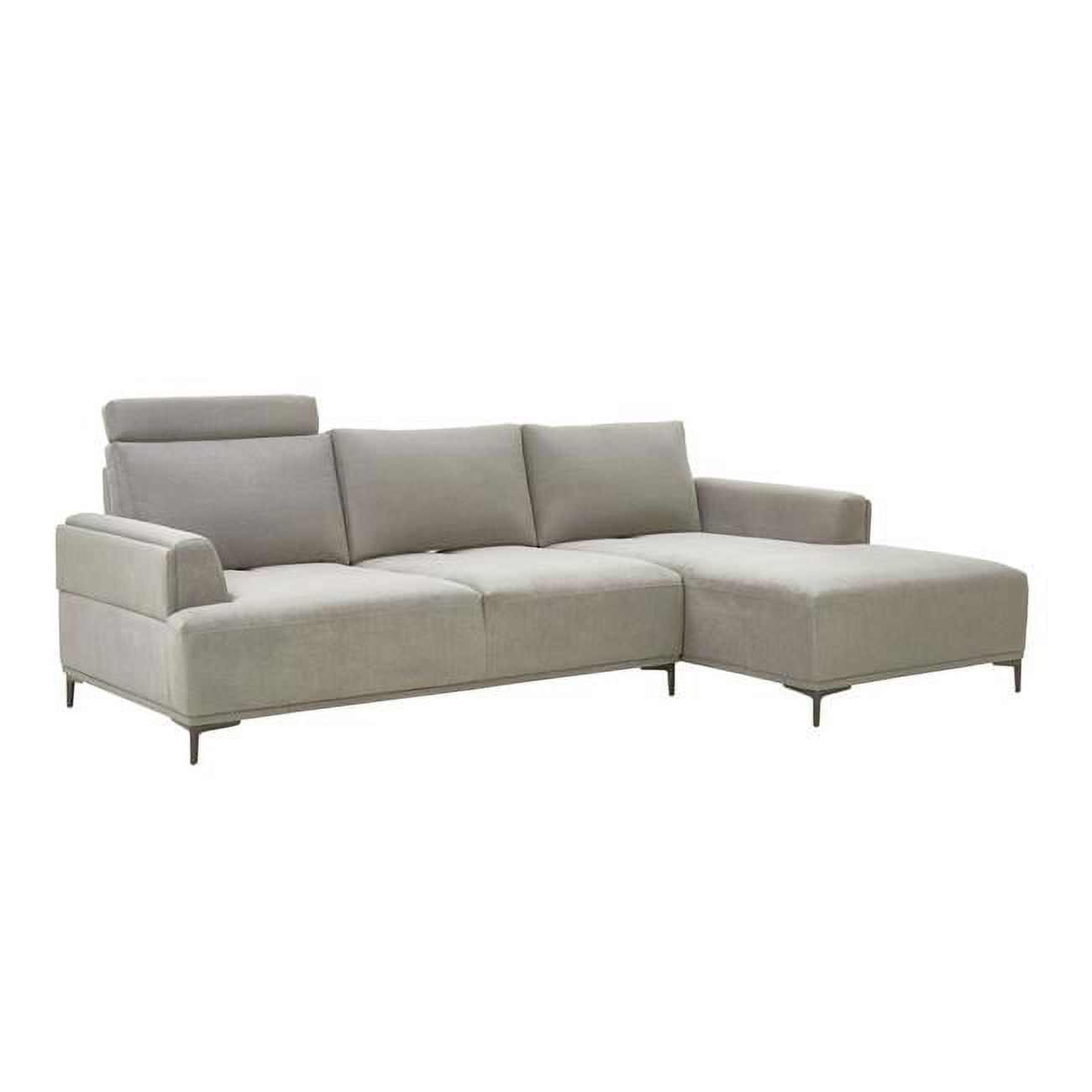 Pasargad Home Modern Lucca Sectional Sofa with Push Back Functional Right Facing