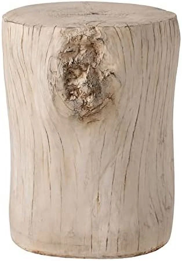 xrboomlife Rustic Stump Side Table  Brown Wood-Look End Table  Stump Accent Side Table Stool for Living Room
