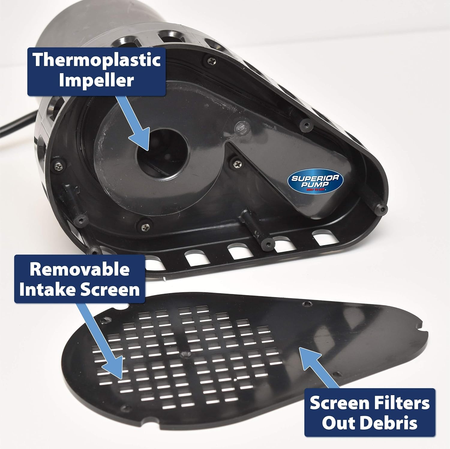 Superior Pump 92572 1/2 HP Thermoplastic Submersible Sump Pump with Vertical Float Switch