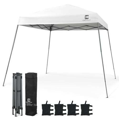 CAPHAUS 12ft x 12ft Patented One-Push Pop Up Outdoor Canopy Tent, Heavy-Duty Commercial Grade w/Central Lock