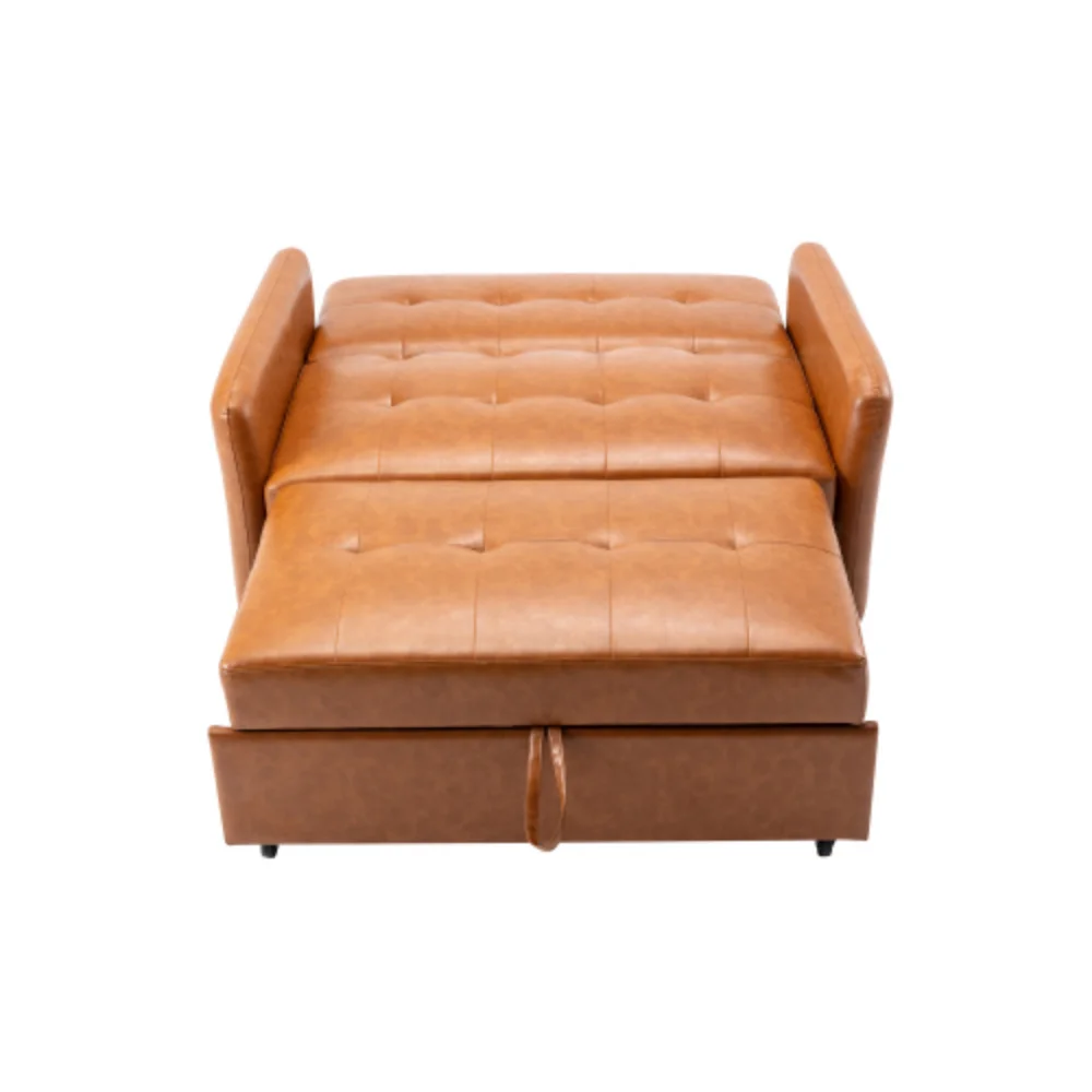 51" Convertible Sleeper Bed, Adjustable Oversized Armchair with Dual USB Ports for Small Space