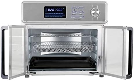 26 Quart Digital Maxx Air Fryer oven Combo Rotisserie Broiler Dehydrator & More With 7 Accessories Stainless Steel