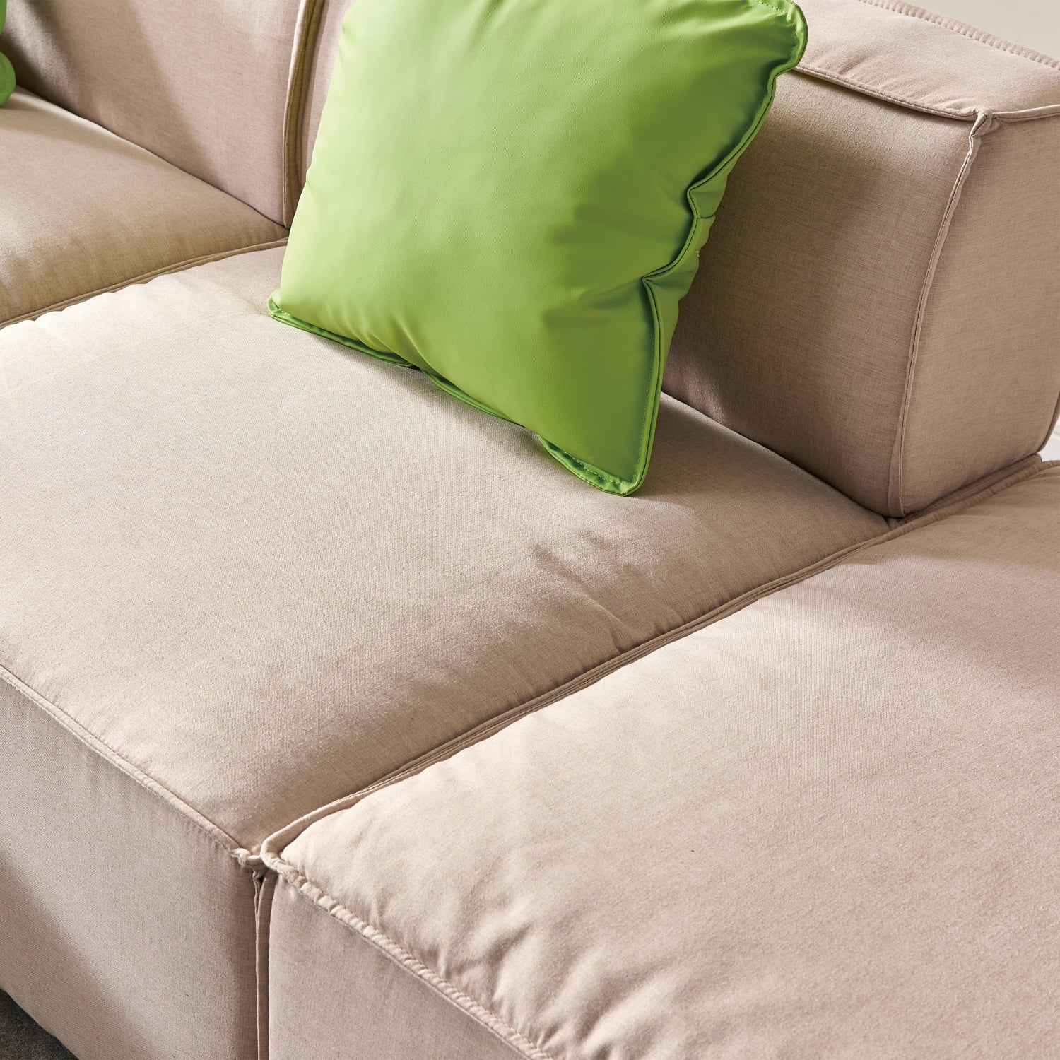 Holaki 4 Seat Modular Sectional Fabric Sofa for Apartment, Beige