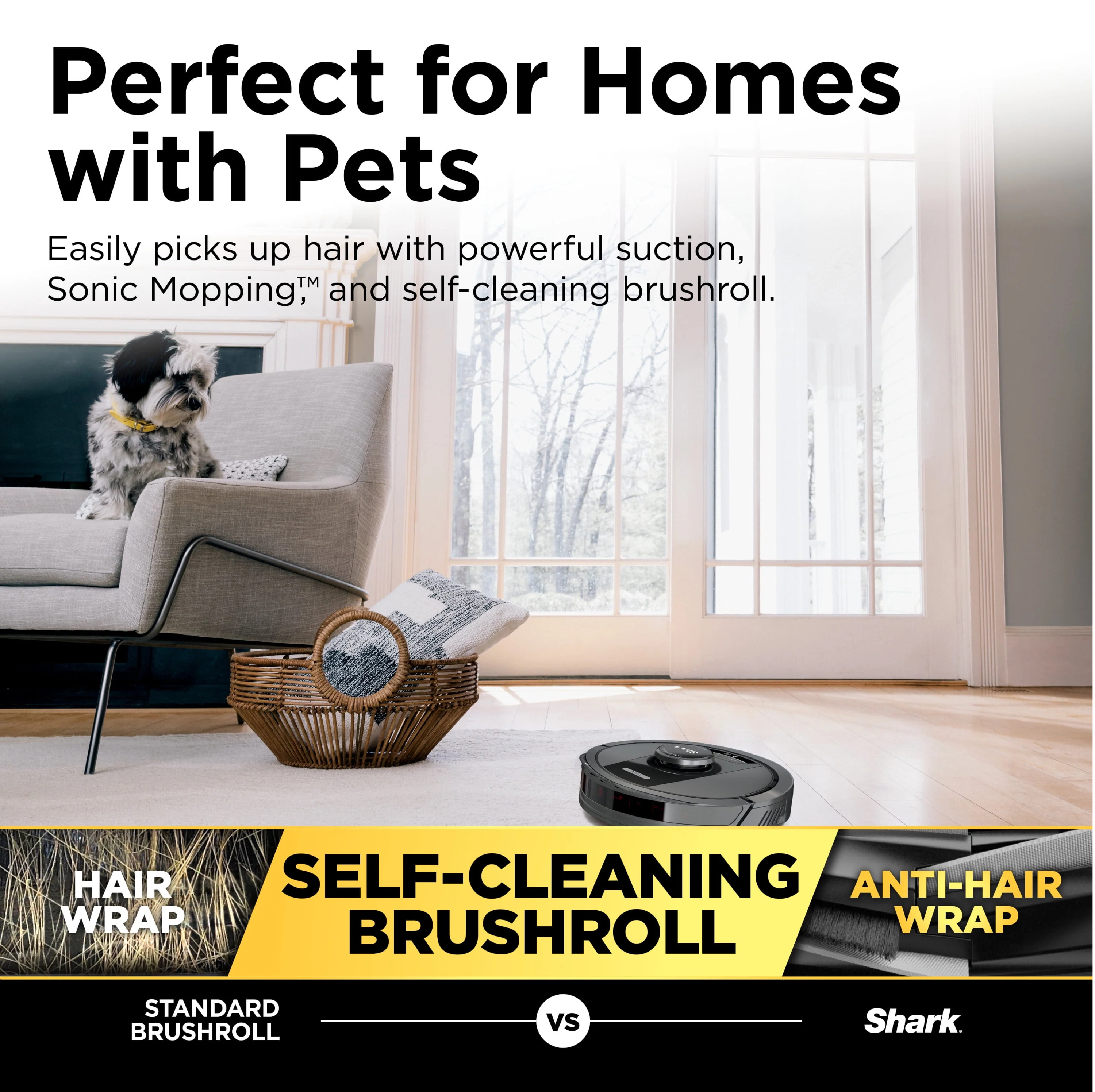 Shark Matrix Self-Empty Robot Vacuum & Mop with No Spots Missed, Bagless 30-Day Capacity, Precision Home Mapping, Wi-Fi, RV2400WS
