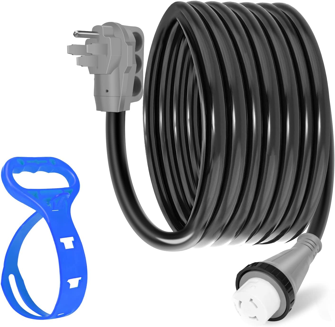 PAULINN 15FT 50 Amp RV Power Extension Cord with Cord Organizer, Heavy Duty NEMA 14-50P to SS 2-50R