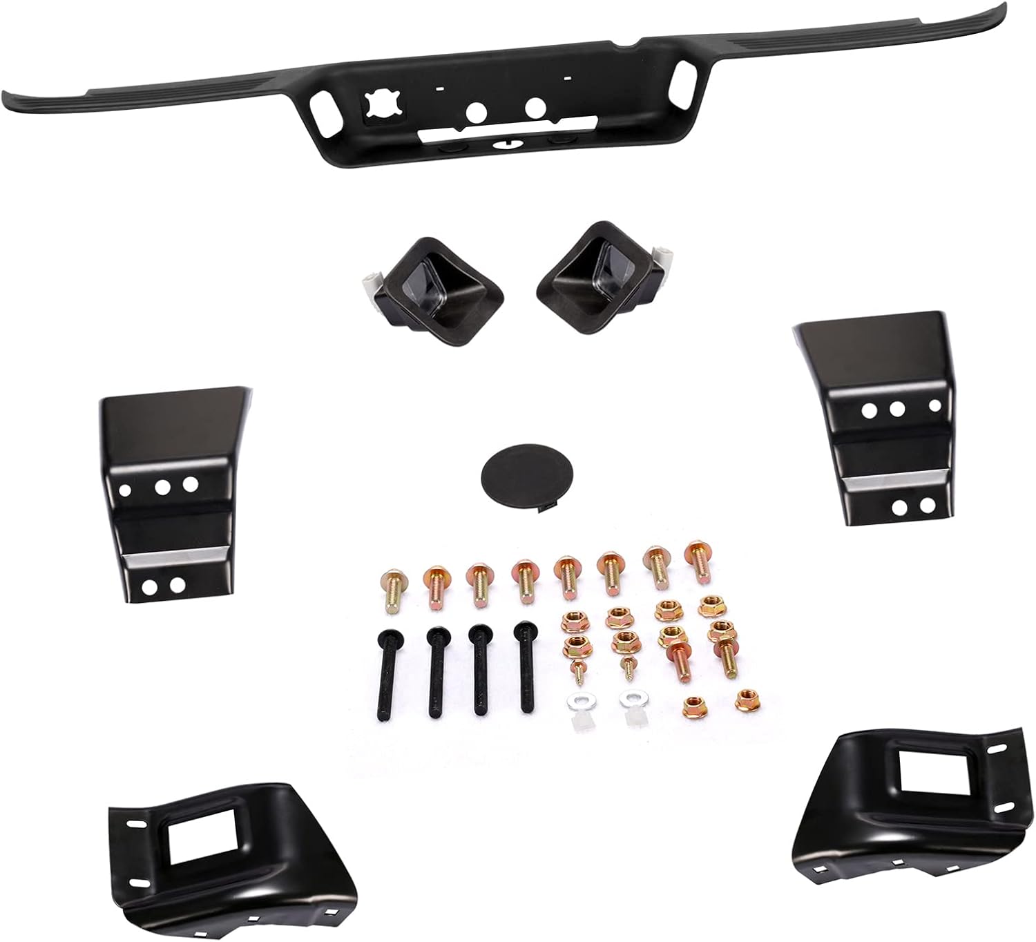 CarPartsDepot Rear Chrome Step Bumper Face Bar Assembly Compatible For Dodge Ram 1500 2500 3500 Standard Crew Extended Cab & Chassis Pickup 2002-2009