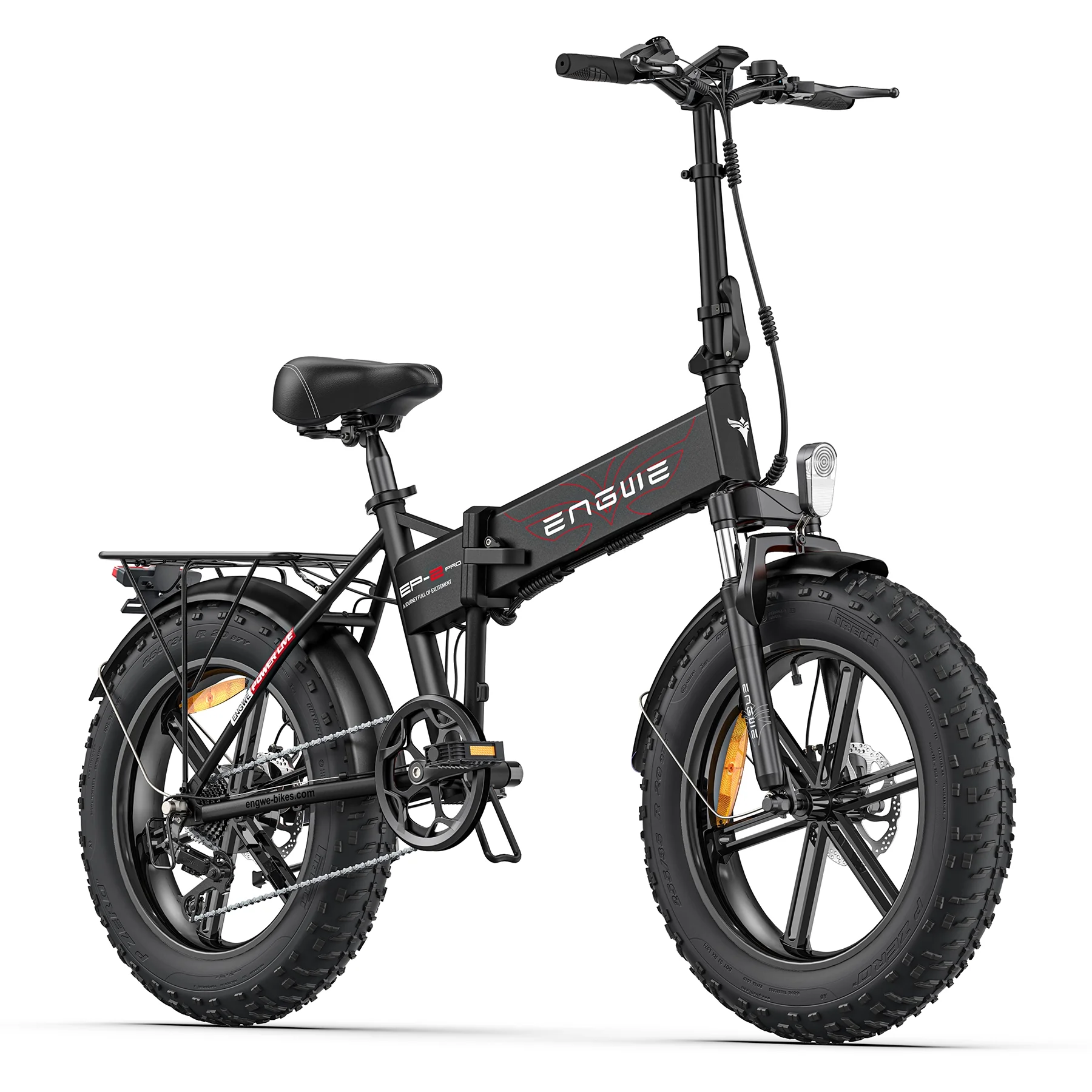 ENGWE EP-2-PRO Folding Electric-Bike for Adults - 20"*4.0" Fat Tire Electric Bicycle Peak 1000W-25MPH-13Ah Removable Lithium Battery, 4H Fast Charge