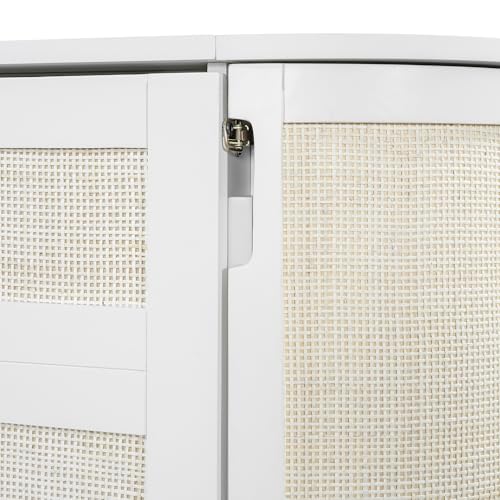 Queen Size Farmhouse Murphy Bed Cabinet with Charging Station, Foldable Platform Bed Frame with 2 Storage Drawers