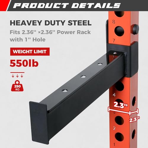 RitFit Multi-Functional Folding Squat Rack for Home Gym, 2.36'' x 2.36'' Wall Mounted Squat Rack with Attachments - Space Saving Squat Power Rack