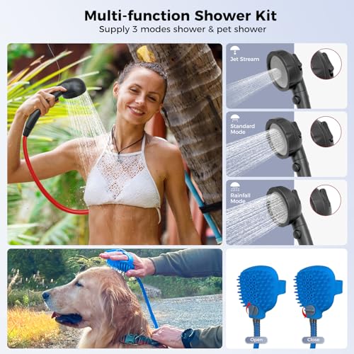 CAMPLUX Nano 3 Pro, Battery Powered Portable Water Heater, 1 lb On-Demand Propane Camping Shower, On Ground Camp Water Heater & Shower Pump
