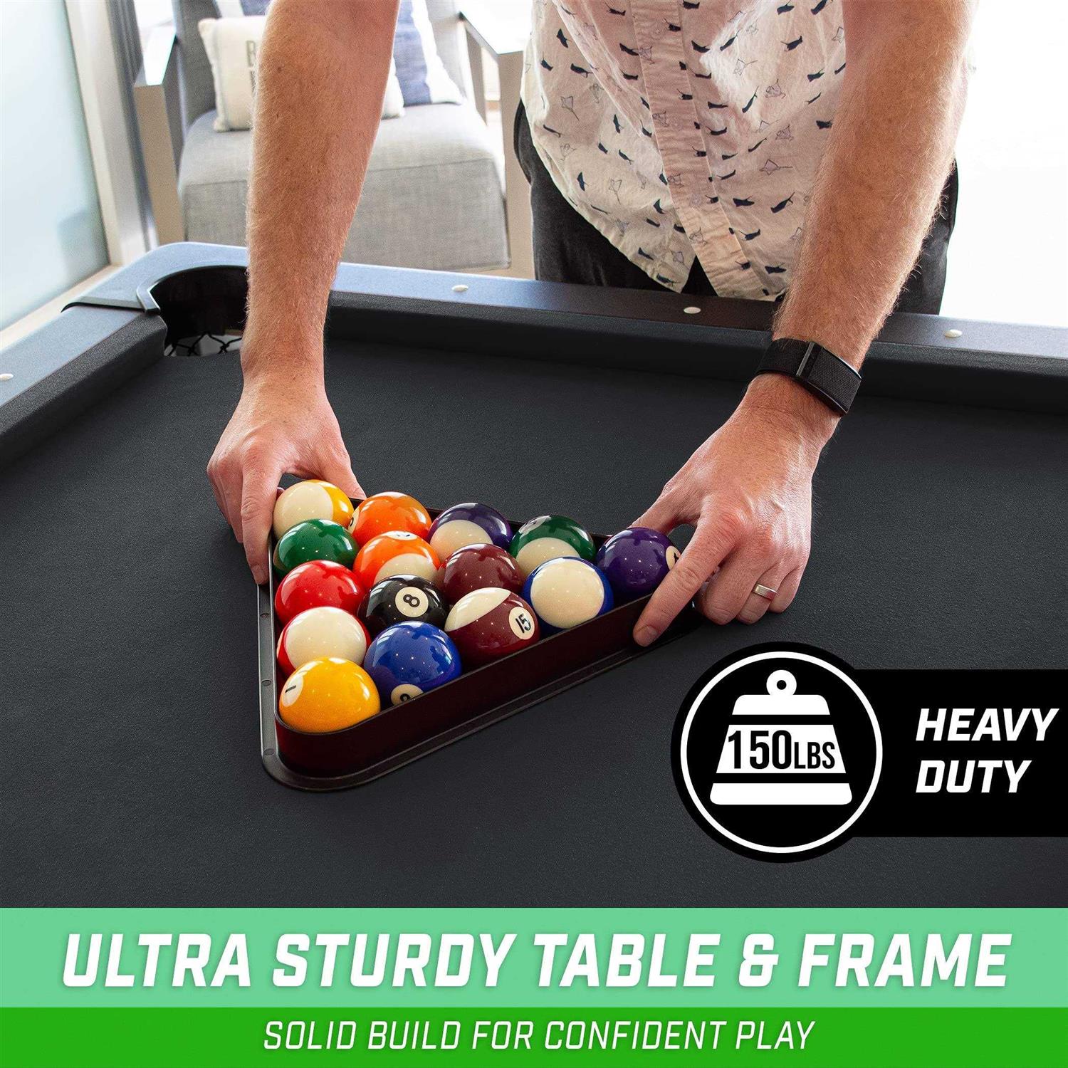 GoSports Billiards Table Portable Pool Table Includes Full Set of Balls 2 Cue Sticks Chalk and Felt Brush - Sports Supplies Online Store