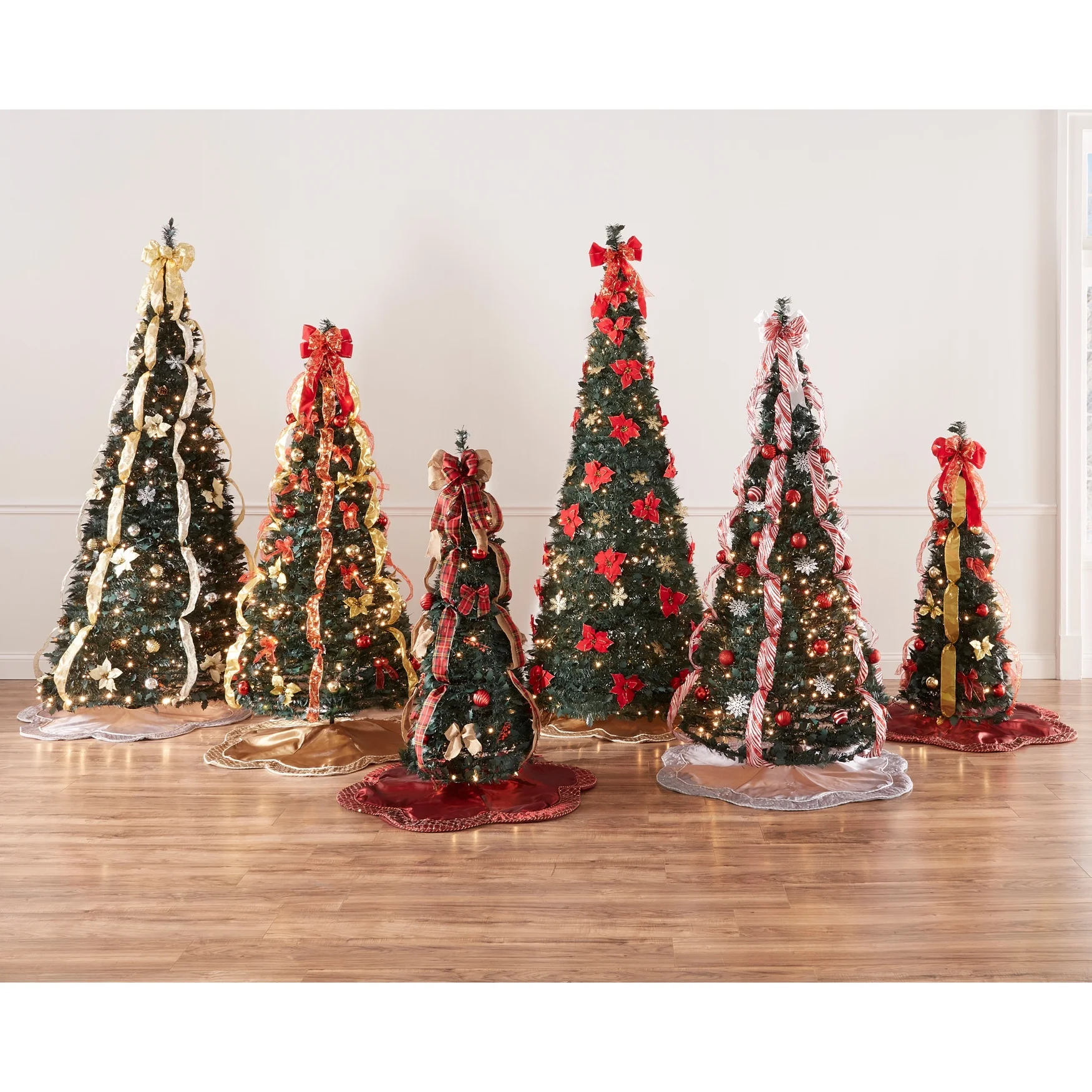 Brylanehome Christmas Fully Decorated Pre-Lit 6 Foot Pop-Up Christmas Tree, Red White