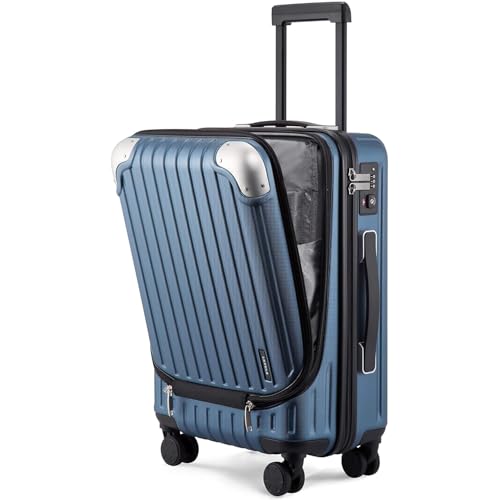 LEVEL8 Grace Carry on Luggage Airline Approved, 20 Inch Expandable Hardside Suitcases with wheels, Abs+Pc Harshell Spinner Luggages with Tsa Lock, Red