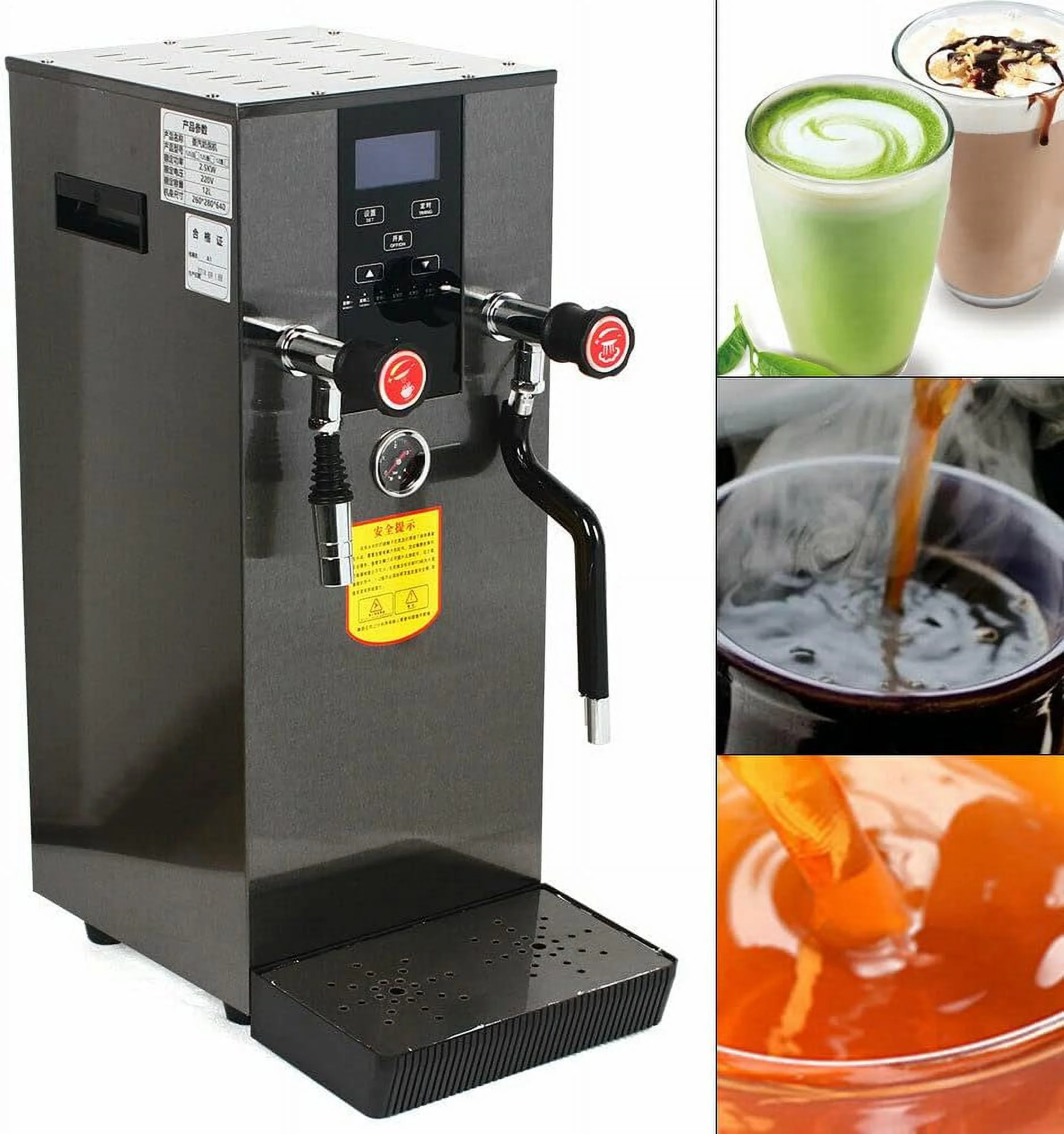 MIDUO 2500W 110V Commercial Stainless Steel Espresso Maker Cappuccino Coffee Machine