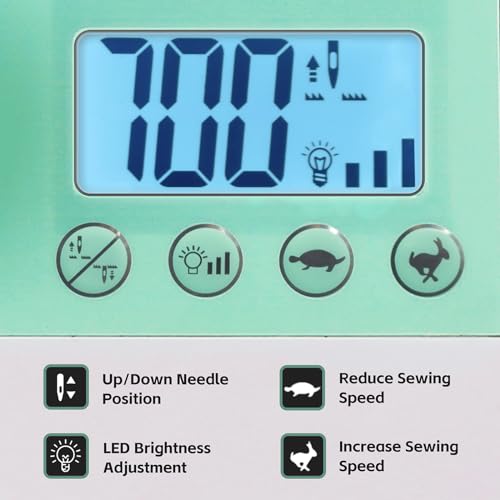FEIYUE FYe320 Full Size Sewing Machine with Foot Pedal, Speed Control, Heavy Duty & Portable, LCD Display, 25 Built-in Stitches