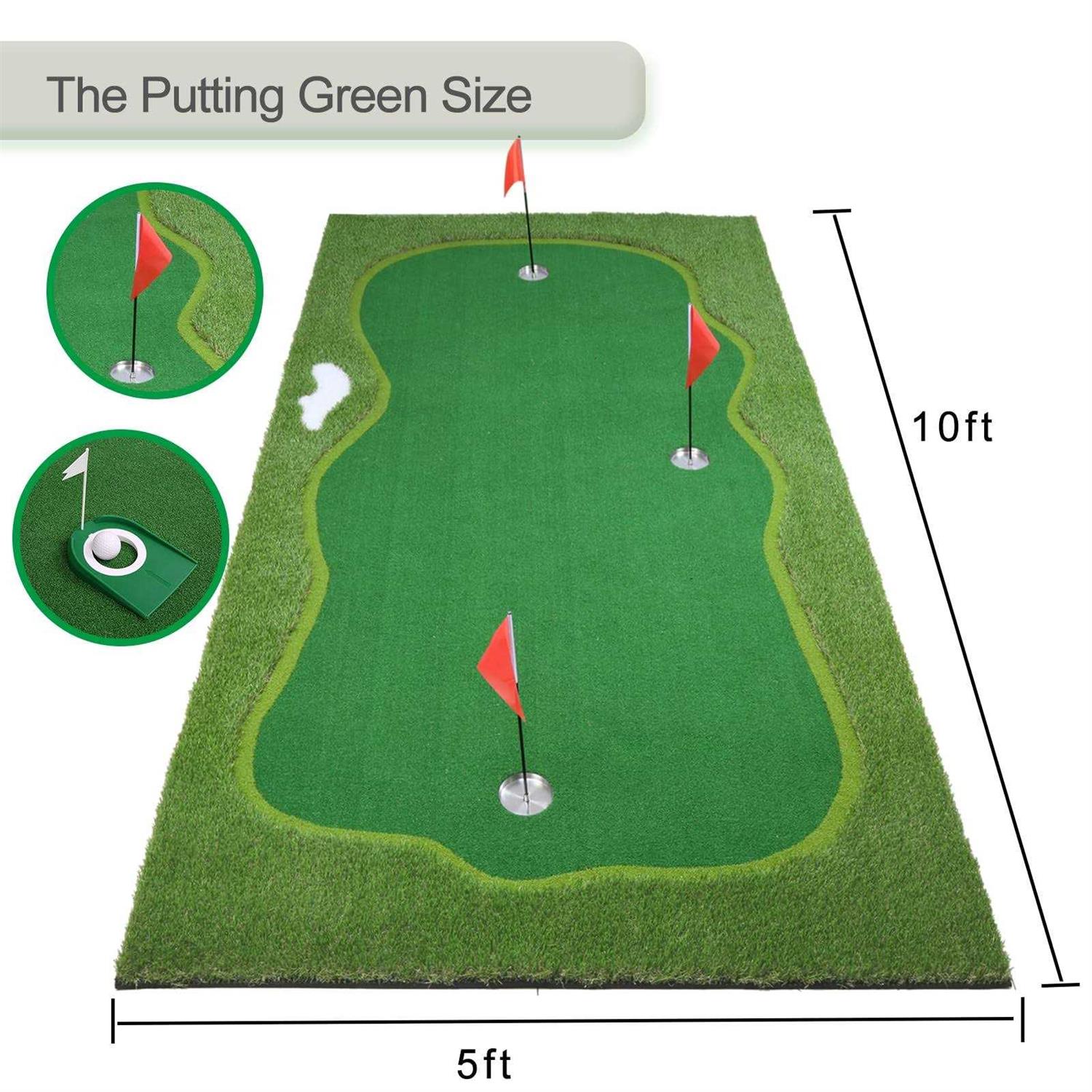 Chriiena Golf Putting Green Practice Putting Green Mat - Sports Supplies Online Store