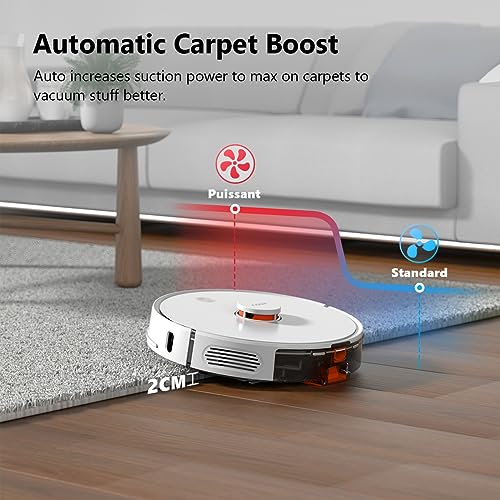 Imou Robot Vacuum and Mop Combo Self Emptying 3-in-1 Cleaner, Robotic Vacuum Lidar Navigation & Smart App Mapping, 4500Pa Suction, 180Min Max Runtime