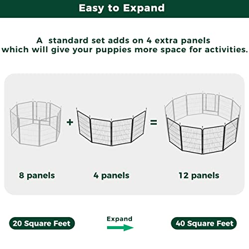 FXW Rollick Dog Playpen for Yard, RV Camping, 32 inch 16 Panels for Small and Medium Dogs│Patented