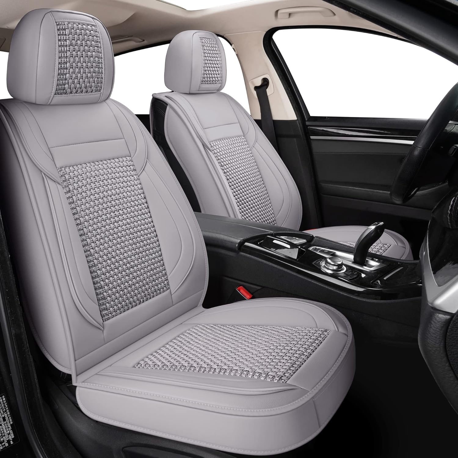 LINGVIDO Breathable and Waterproof Faux Leather Automotive Seat Covers for Cars SUV Pick-up Truck Sedan