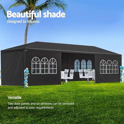 10'X30' Outdoor Party Tent Gazebo with 8 Removable Sidewalls, Large Wedding/Event Canopy Marquee Featuring Windows
