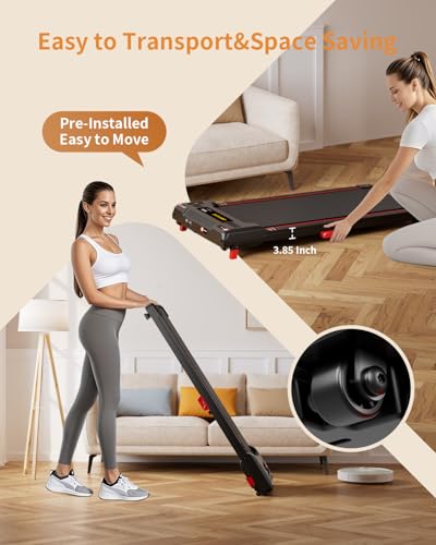 Walking Pad Treadmill, Anylife Incline Walking Pads Under Desk 330lb Capacity, 2.5HP Portable Treadmills for Home