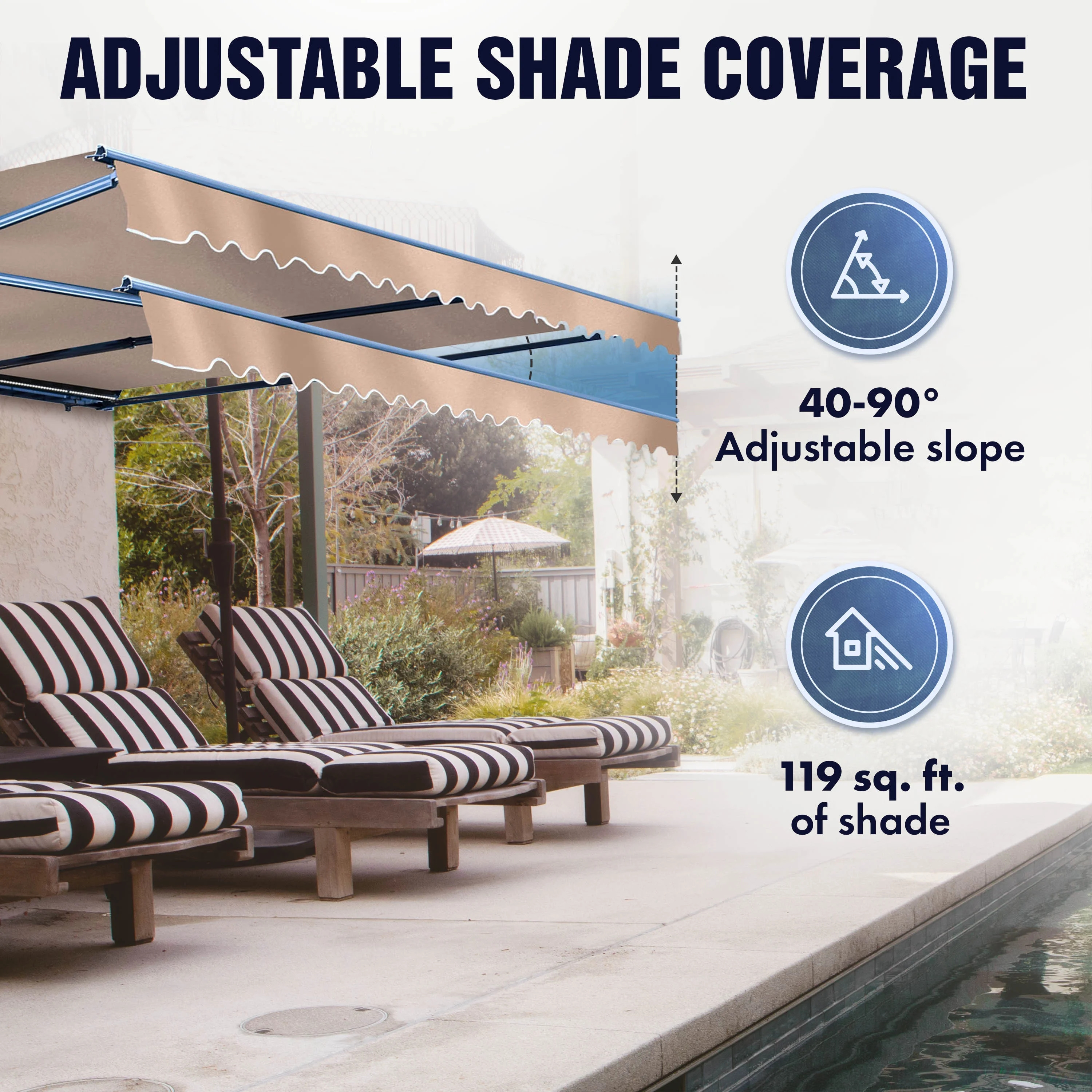 ALEKO 13' x 10'  Sand Retractable Patio Awning Canopy