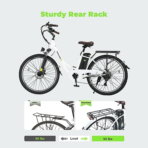 isinwheel M60 Electric Bike for Adults 750W 28mph Ebike with 48V 13Ah Removable Battery, USB Charging Port, 7 Speed Gearshift