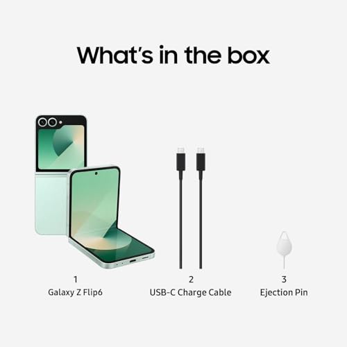 SAMSUNG Galaxy Z Flip 6 AI Cell Phone, 256GB Unlocked Android Smartphone, FlexCam, Photo Assist, Camcorder Mode, Live Interpreter, Foldable Design