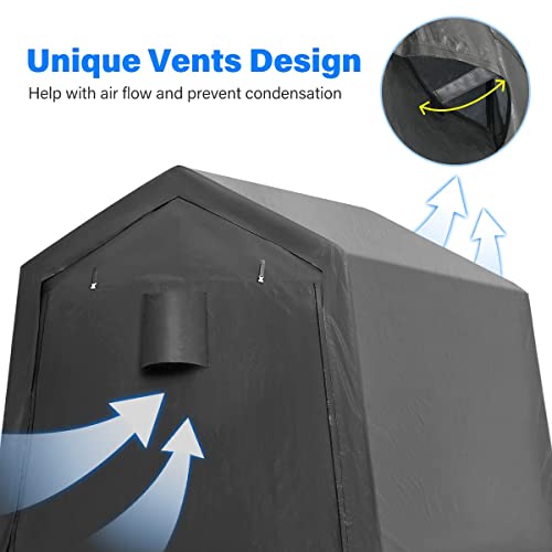 ADVANCE OUTDOOR 10x10 ft Heavy Duty Outdoor Patio Portable Canopy Storage Shelter Shed Carport with 2 Roll up Zipper Doors & Vents for Snowmobile