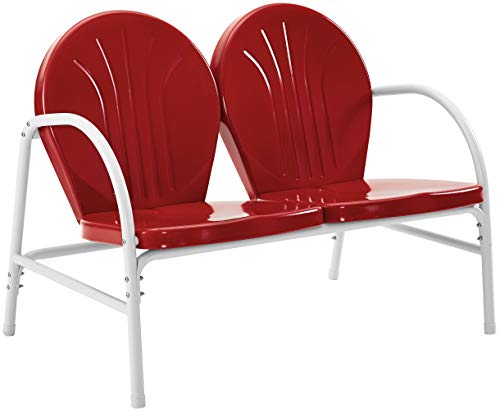 Crosley Furniture Griffith 2-Piece Metal Outdoor Conversation Set with Table and Loveseat - Grasshopper Green
