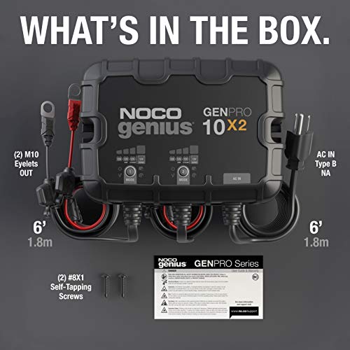 NOCO Genius GENPRO10X2: 2-Bank, 20A Onboard Battery Charger - 10A Per Bank