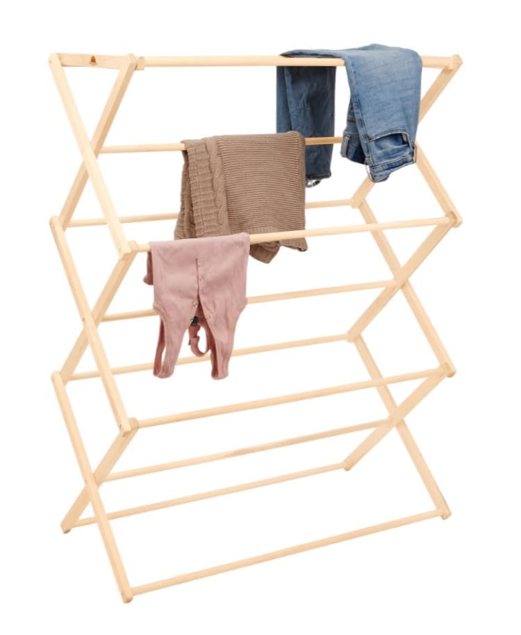 Pennsylvania Woodworks Premium American Maple Clothes Drying Rack - Handcrafted in Pennsylvania - Solid Wood Construction, Collapsible