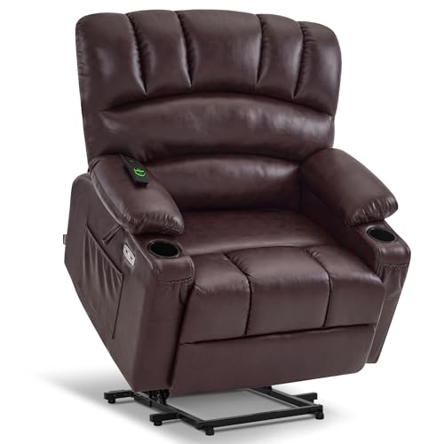 MCombo Oversized Power Lift Recliner Chair for Elderly, Lift Chair with Heat and Massage, Lift Recliner for Big and Tall, Cup Holders