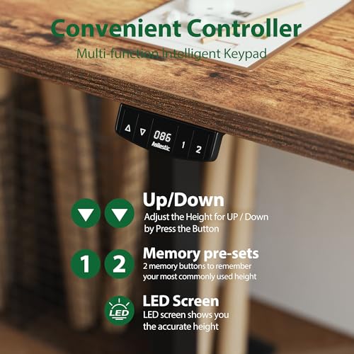 Agilestic L Shaped Electric Standing Desk with 2 Drawers, 63 Inch Ergonomic Adjustable Height Desk with Storage