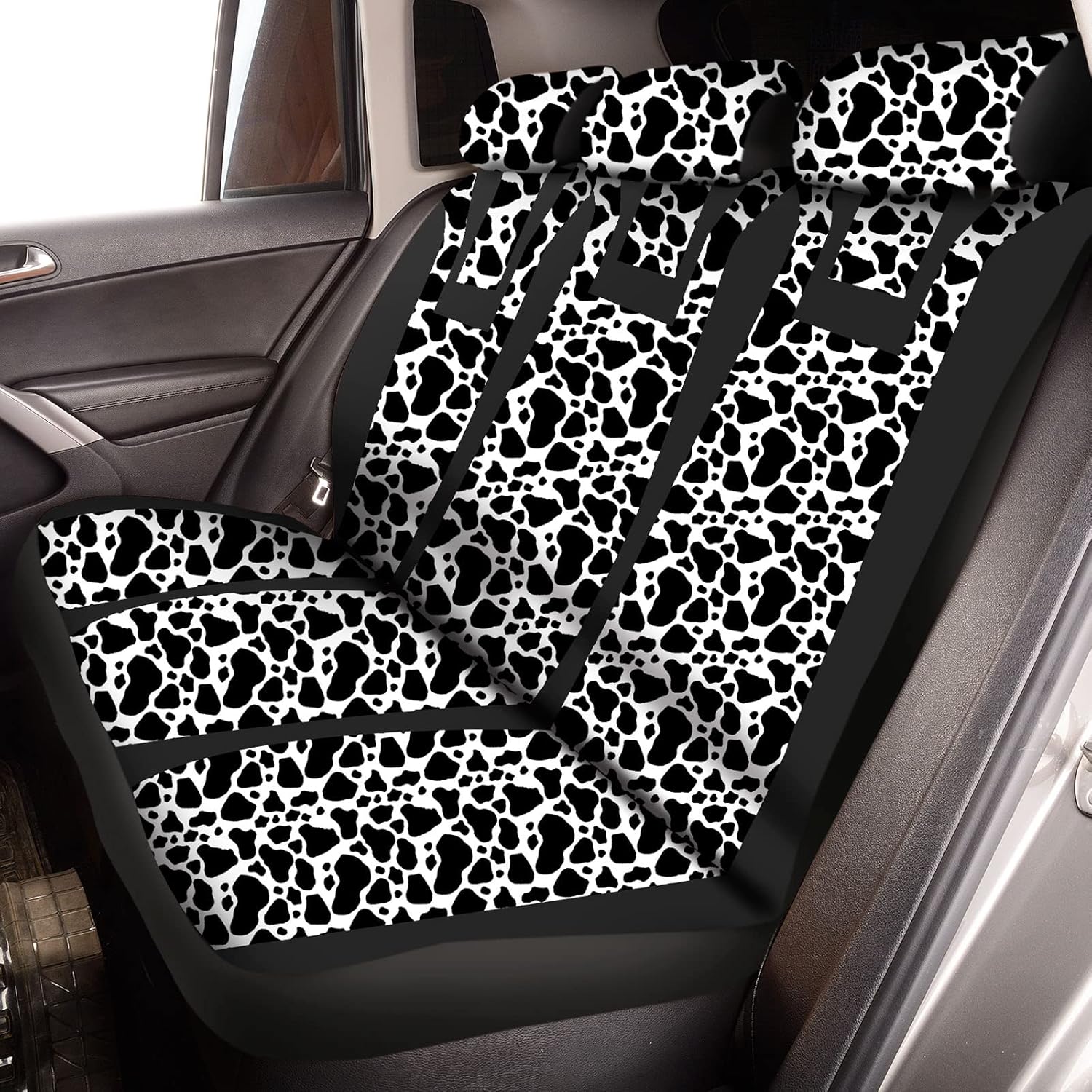 17 Pieces Cow Print Car Accessories Set