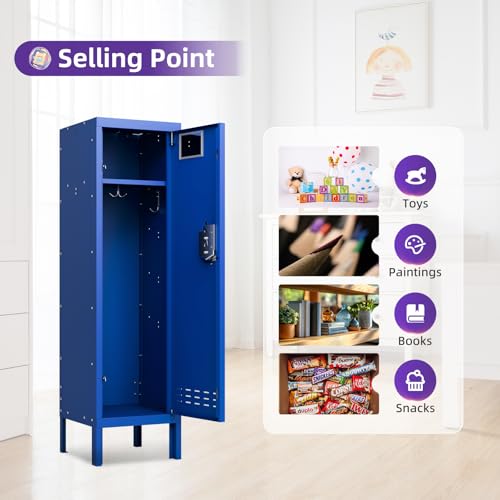 Metal Cabinet Home Office Storage,Lockers,Lockable Employees Metal Locker with Door,54" Height Steel Locker,Lockable Steel Locker for Gym,School,Home